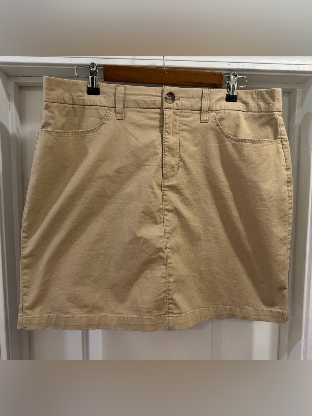 croft & barrow Tan Cotton Stretch Skort Skirt Size 14